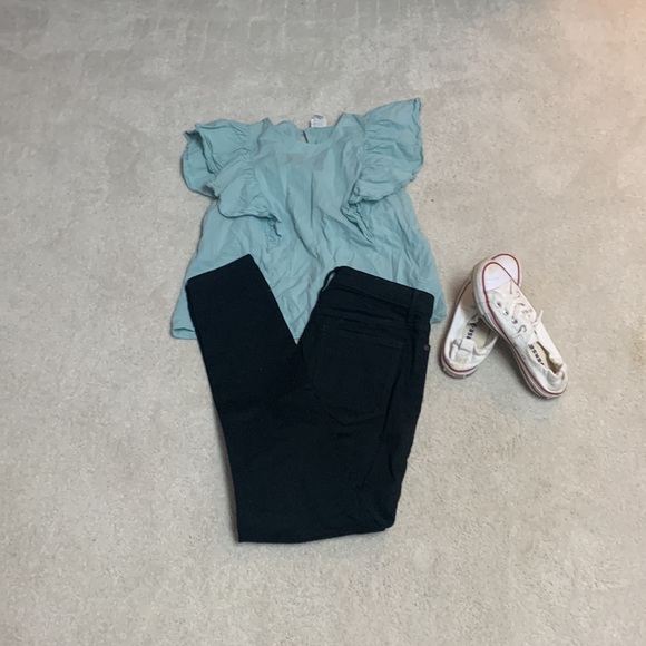 Blue ruffle sleeve shirt - Picture 3 of 3